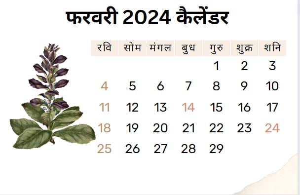 फरवरी 2024 कैलेंडर : व्रत और त्योहार की सूची एवं विवरण