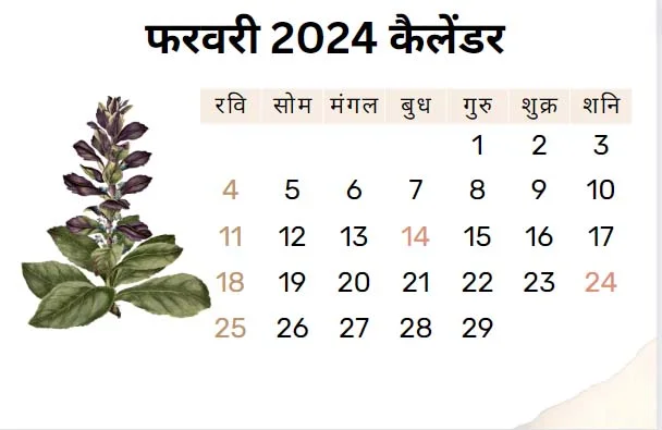 फरवरी 2024 कैलेंडर : व्रत और त्योहार की सूची एवं विवरण